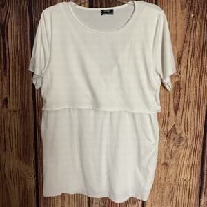 Alina Mae Belly To Baby Maternity Top - White - Large - SOFT!